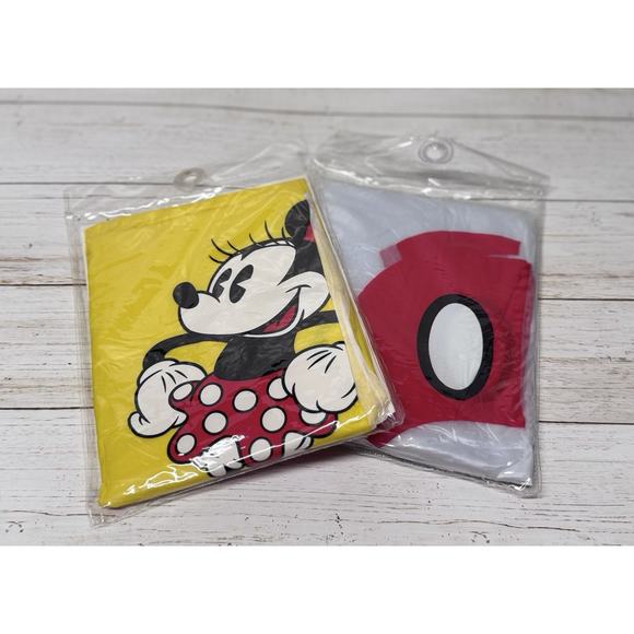2 DISNEY Mickey Minnie Mouse 100% Waterproof Poncho Adult One Size NEW Her His - Picture 2 of 2